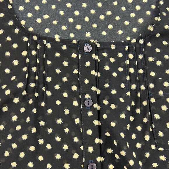 Aqua blue beige polka dot sleeveless tank top - Picture 4 of 7